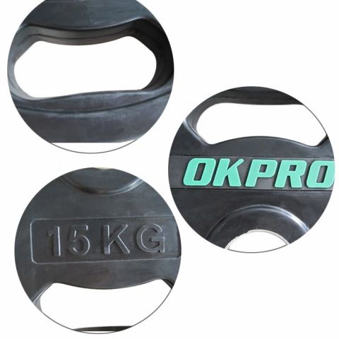 Диск обрезиненный с хватами 10 кг OKPRO OK2009E