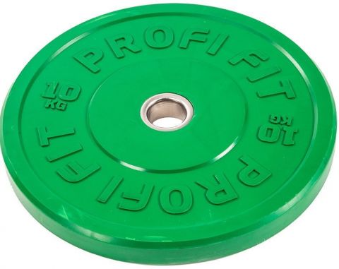 Диск для штанги каучуковый, цветной D51 мм PROFI-FIT 10 кг