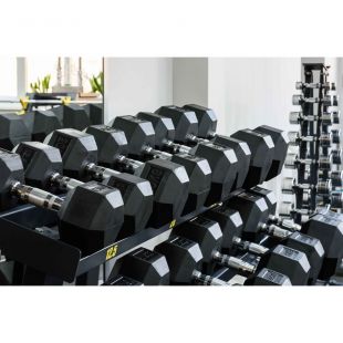 Гантель гексагональная обрезиненная PROFI-FIT 6 кг